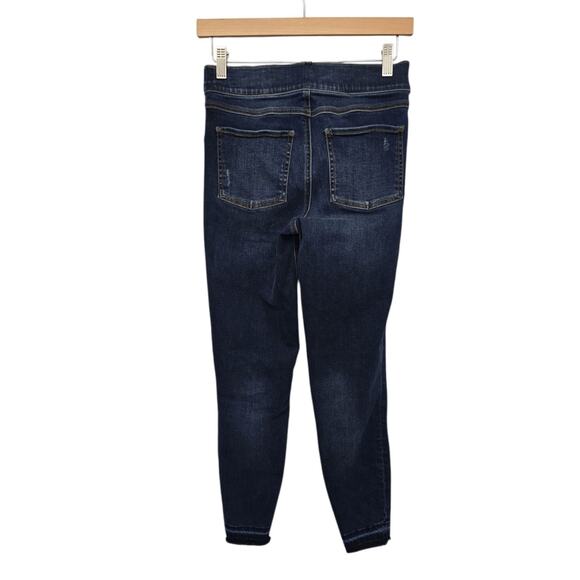 Spanx Distressed Denim Leggings Jeans Medium Wash Size Small Pull-On Compression - Picture 2 of 10